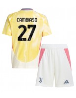 Juventus Andrea Cambiaso #27 Bortedraktsett Barn 2024-25 Korte ermer (+ bukser)